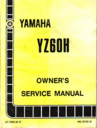 Used 1981 Yamaha YZ60H Factory Owners Service Manual