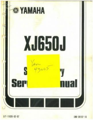 Used 1982 Yamaha XJ650J Factory Supplementary Service Manual