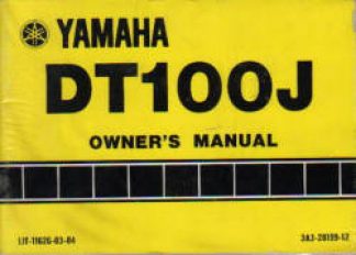 Used Official 1982 Yamaha DT100J Factory Owners Manual