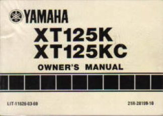 Used Official 1983 Yamaha XT125K KC Factory Owners Manual