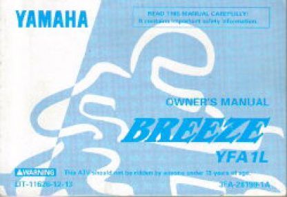 Official 1999 Yamaha YFA-1L ATV Owners Manual