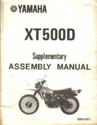 1977 Yamaha XT500D Supplementary Assembly Manual