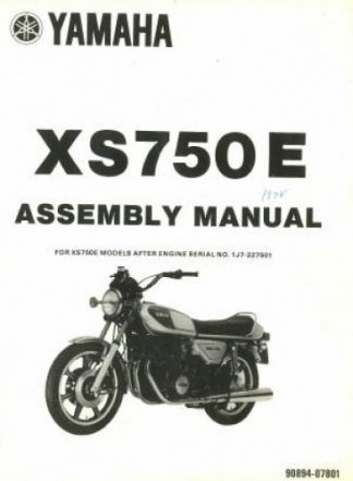 Used 1978 Yamaha XS750E Assembly Manual