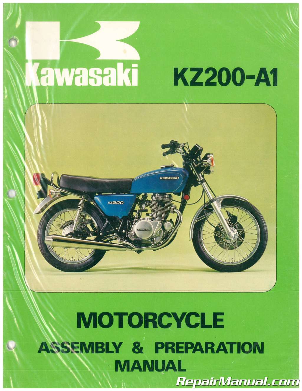 1978 Kawasaki KZ200 A1 Motorcycle Assembly Preparation Manual