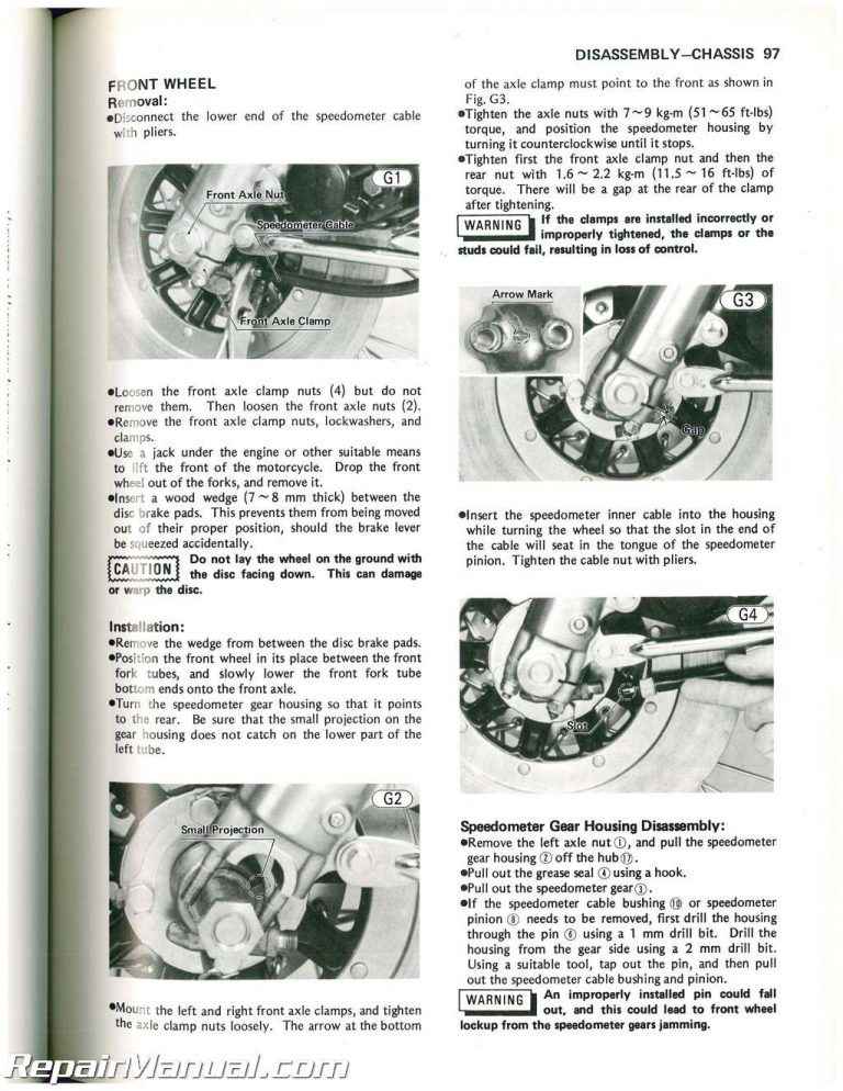 Used 1979 - 1983 Kawasaki KZ750 Twin Cylinder Motorcycle Repair Manual