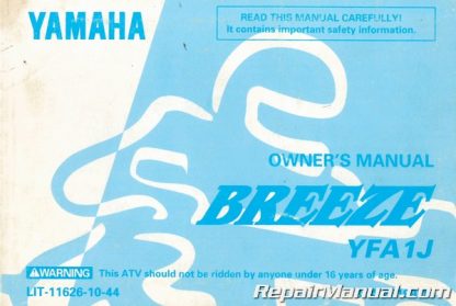 Used 1997 Yamaha YFA1J Breeze ATV Owners Manual