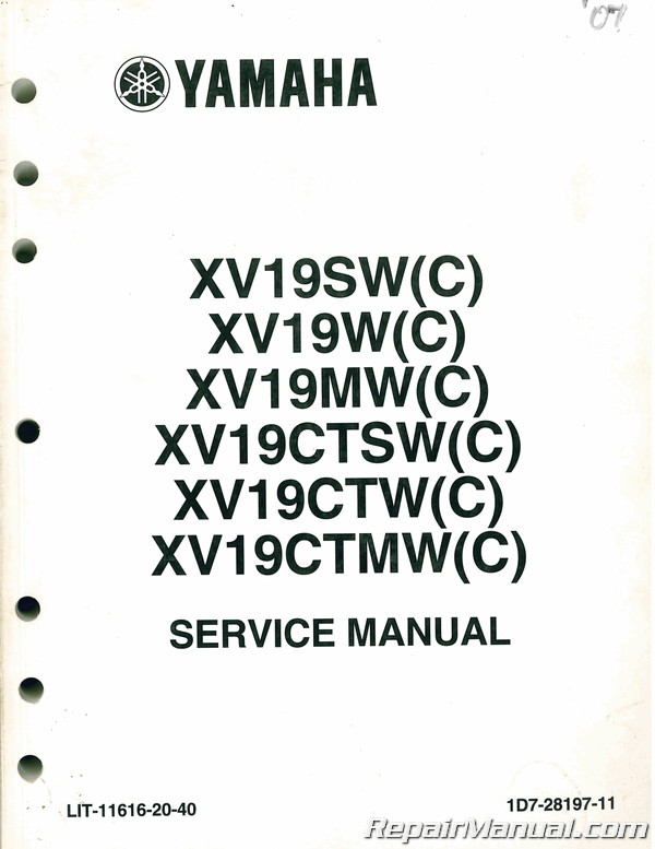Yamaha XV19 XV1900 Raider Roadliner & Stratoliner S Repair Workshop Manual 