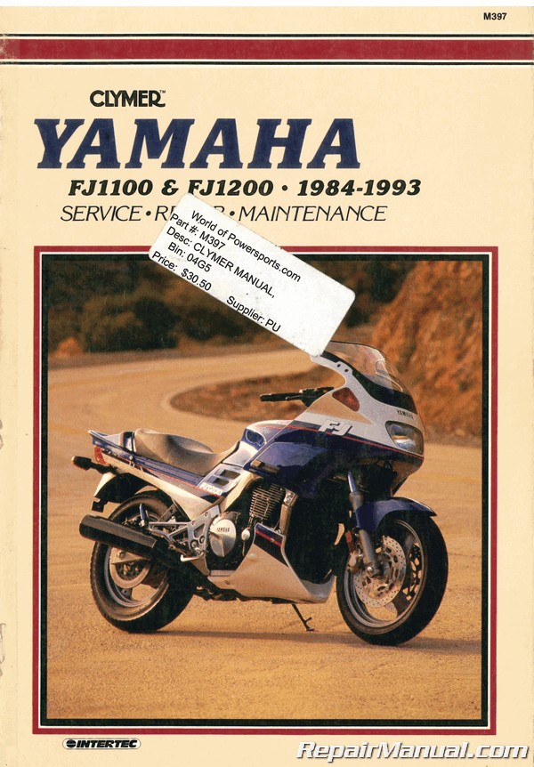 Yamaha FJ1000 FJ1200 Motorcycle Street Bike Service Shop Manual 1984-1993 