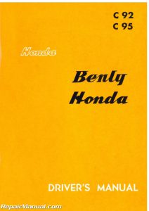 Honda Benly C92 C95 125-150CC Drivers Manual