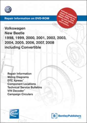 Volkswagen New Beetle 1998-2009 including Convertible Repair Manual on DVD-ROM