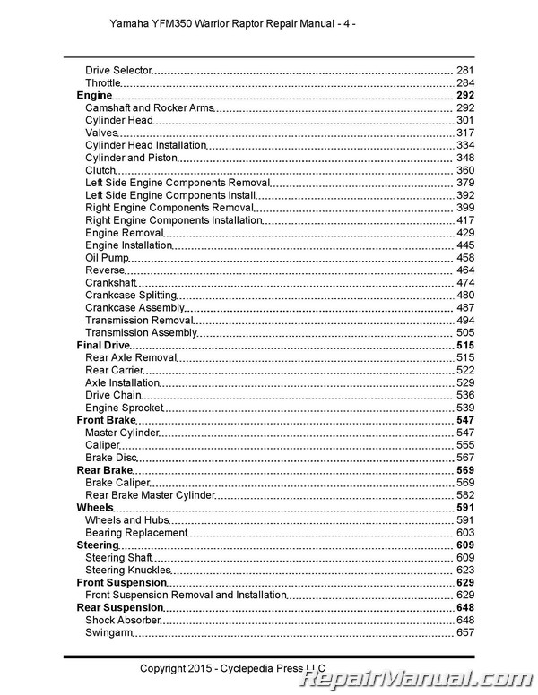 Yamaha Atv Vin Chart