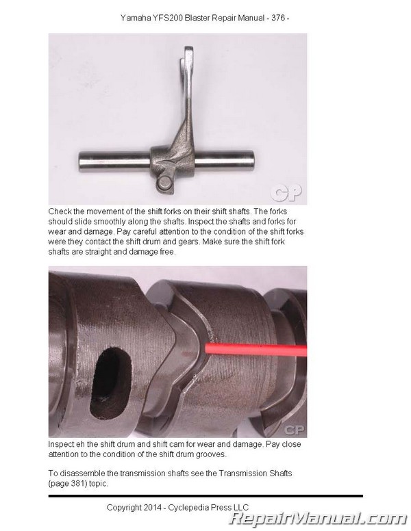 Yamaha Blaster Yfs200 Atv Cyclepedia Printed Service Manual