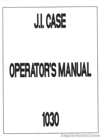Case-International 1030 Factory Owners Manual