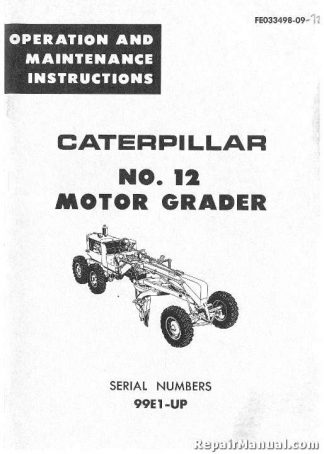 Details about   CAT Caterpillar No 12 Motor Grader Parts Manual Book catalog 99E series spare 