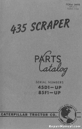 Caterpillar 435 Scraper Parts Manual