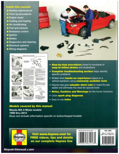 Mazda MX-5 Miata Haynes Repair Manual 1990-2014 
