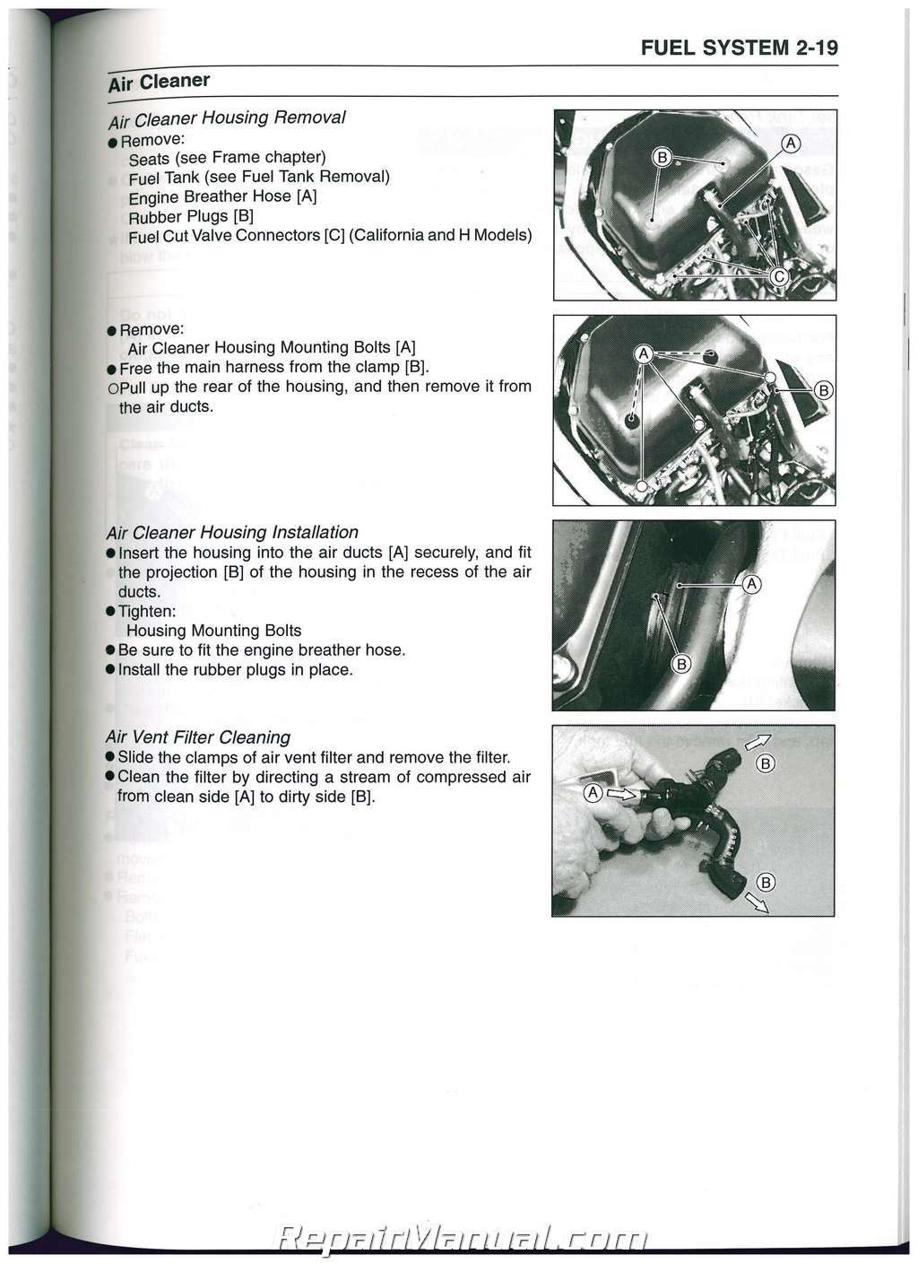 Kawasaki 2000-2002 ZX600J ZZR600 Motorcycle Service Manual