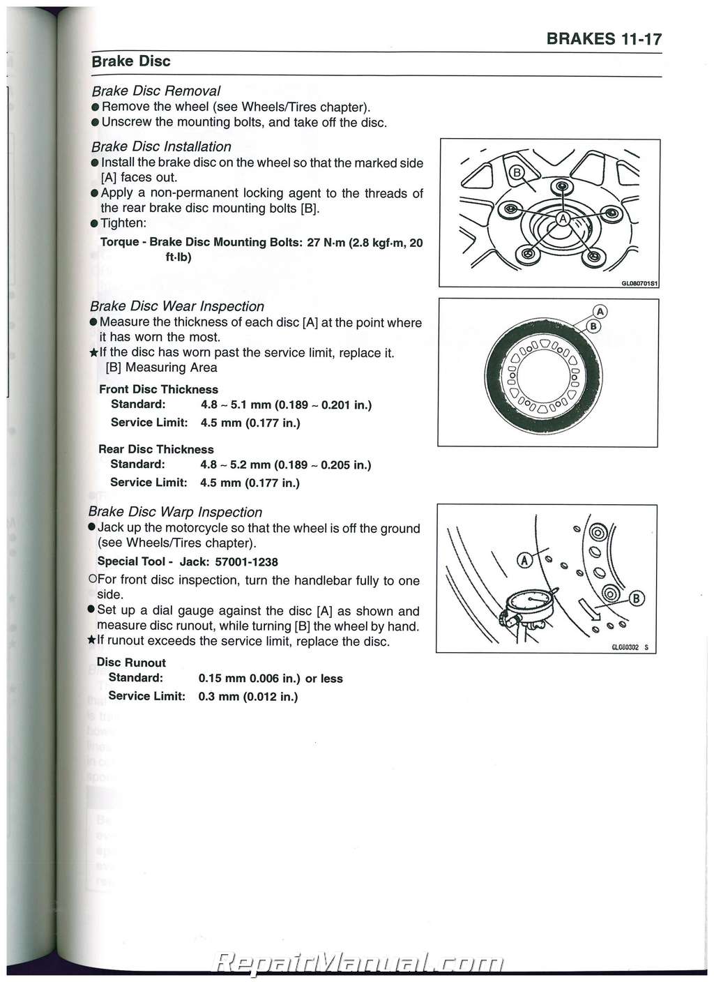 Kawasaki 2000-2002 ZX600J ZZR600 Motorcycle Service Manual