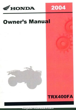 A/CE Honda 2004 TRX350FM Owner Manual 04 