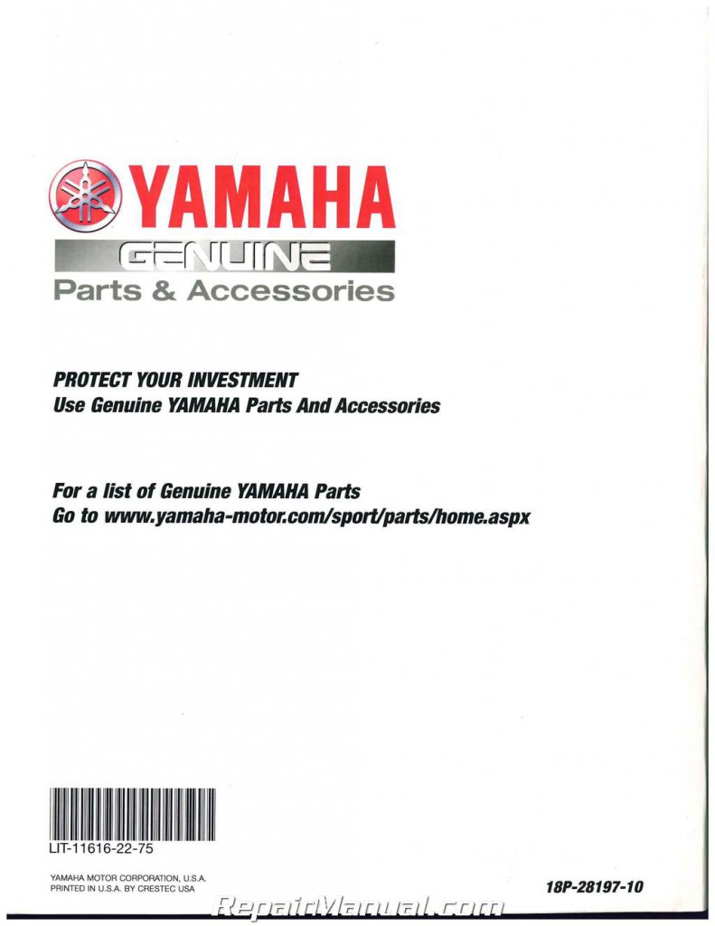 2009-2012 Yamaha YFZ450R ATV Service Manual