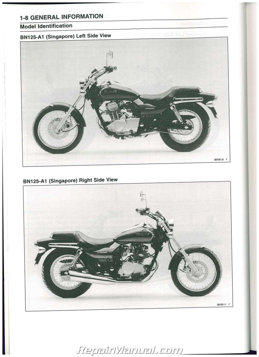 9998... 2004 2005 and 2007 Kawasaki BN125A Eliminator Motorcycle Owners Manual 
