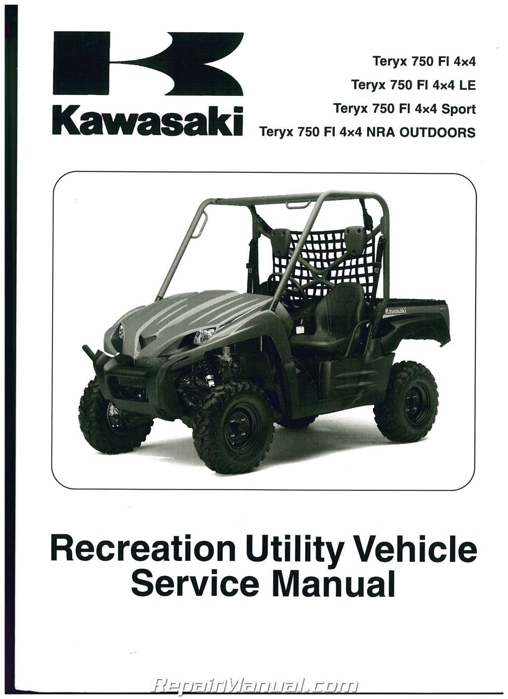 2009 Kawasaki KRF750G J K L M Teryx 750 4X4 Side by Side Service Manual