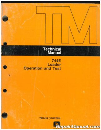 Used John Deere 744E Loader Operation and Test Technical Manual