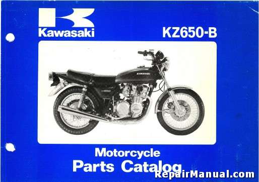 historie Lodge Dekoration 1977-1980 Kawasaki KZ650B Series Motorcycle Parts Manual