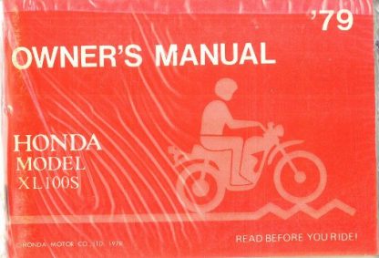 Official 1979 Honda XL100S Owners Manual