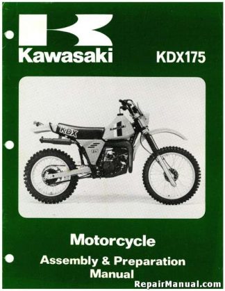 Official 1980 Kawasaki KDX175-A1 Motorcycle Assembly Preparation Manual