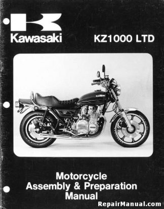 Official 1980 Kawasaki KZ1000 B4 LTD Motorcycle Assembly Preparation Manual