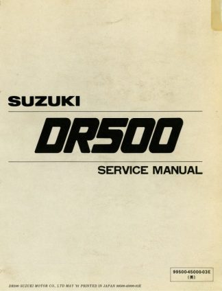 1981-1983 DR500 SP500 Suzuki Motorcycle Service Manual