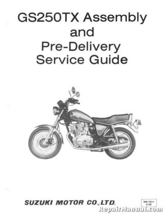 Official 1981 Suzuki GS250TX Motorcycle Assembly Manual