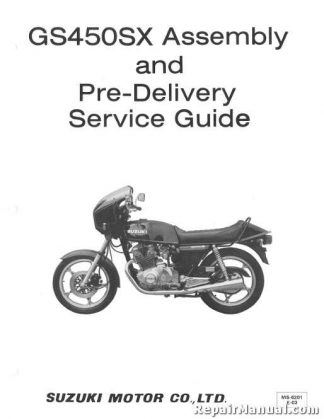 Official 1981 Suzuki GS450SX Motorcycle Assembly Manual