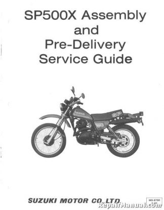Official 1981 Suzuki SP500X Assembly Manual
