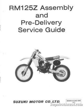 Official 1982 Suzuki RM125Z Motorcycle Assembly Manual