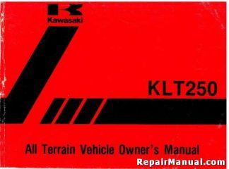Official 1983 Kawasaki KLT250-C1 Prairie ATV Owners Manual