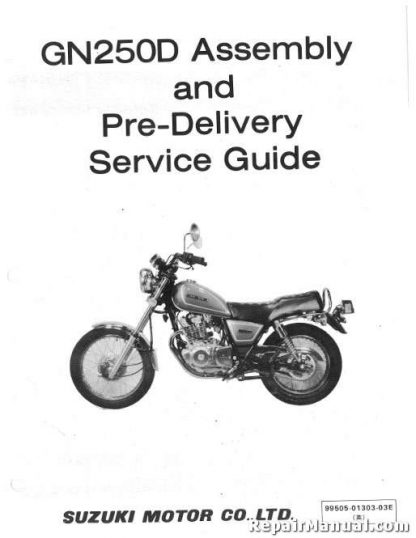 Official 1983 Suzuki GN250D Motorcycle Assembly Manual