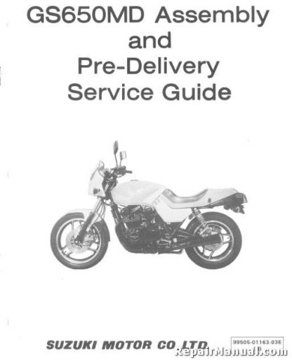 Official 1983 Suzuki GS650MD Katana Motorcycle Assembly Manual