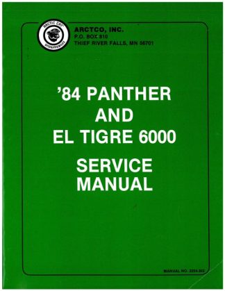 Official 1984 Arctic Cat El Tigre Panther Snowmobile Factory Service Manual