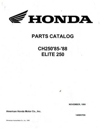 Official 1985-1988 Honda CH250 Elite Parts Manual