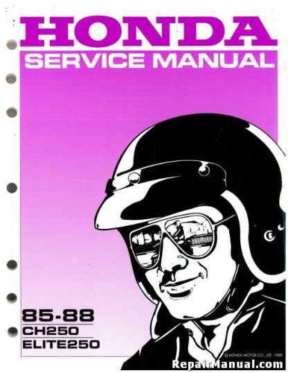 Official 1985-1988 Honda CH250 Elite Scooter Factory Service Manual