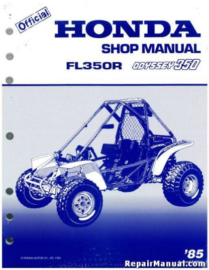 Official 1985 Honda FL350R Odyssey Factory Service Manual