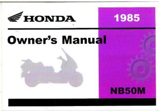 Official 1985 Honda NB50M Factory Owners Manual