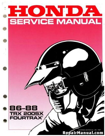 Official 1986-1988 Honda TRX200SX Fourtrax ATV Service Manual