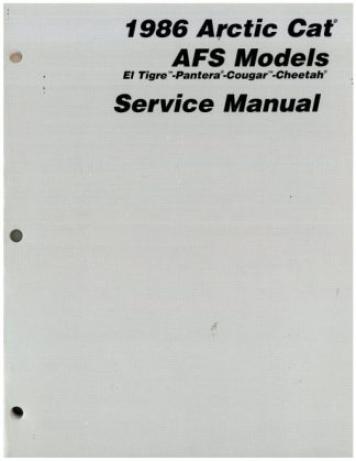 Official 1986 Arctic Cat All AFS Snowmobile Factory Service Manual
