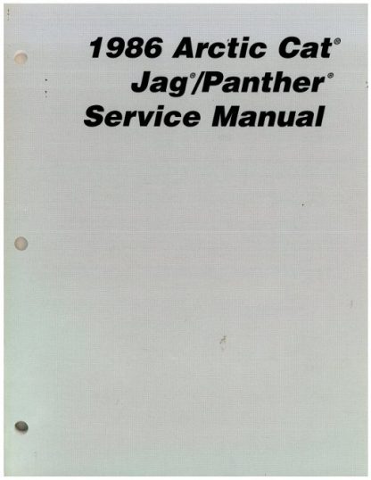 Official 1986 Arctic Cat Jag Panther Snowmobile Factory Service Manual