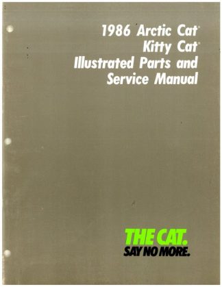 Official 1986 Arctic Cat Kitty Cat Snowmobile Factory Parts and Service Manual