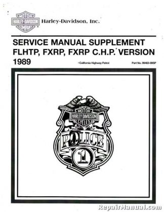 Official 1986 Harley-Davidson FXRP and 1986 Harley-Davidson FLHTP Police Service Manual Supplement