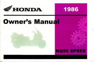 Official 1986 Honda NQ50 Spree Owners Manual